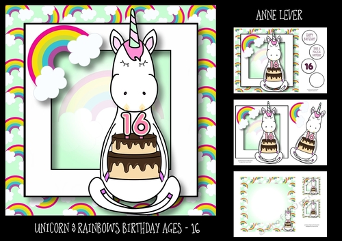 Unicorn & Rainbows Birthday Ages - 16