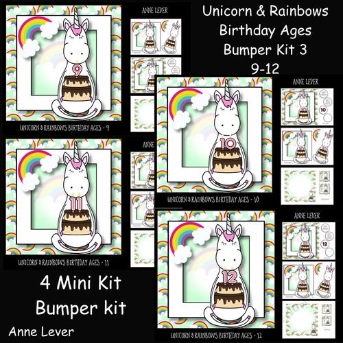Unicorn & Rainbows Birthday Ages Bumper Kit 3 9-12