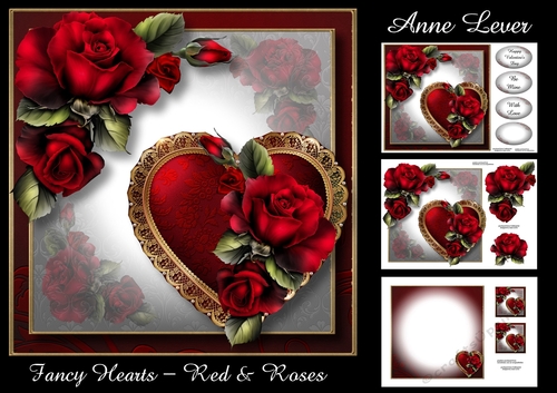 Fancy Hearts - Red & Roses