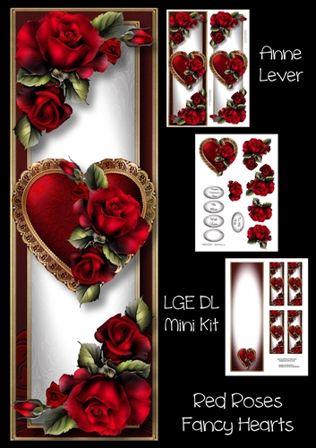 Red Roses Fancy Hearts
