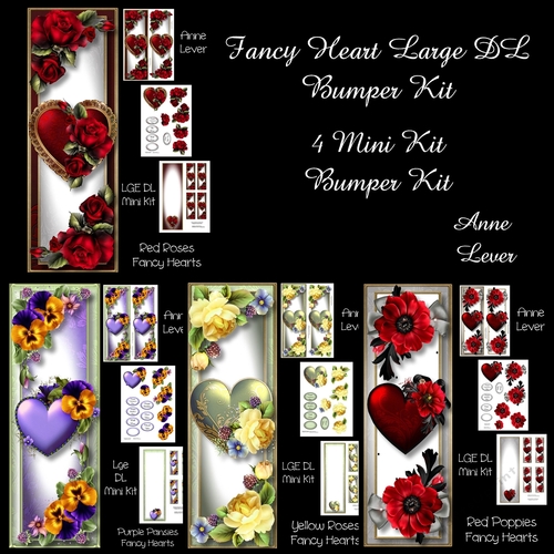 Fancy Hearts Lge DL Bumper Kit