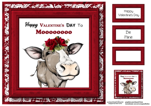 Happy Valentines Day To Moooooooo 8x8