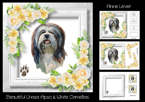 Beautiful Lhasa Apso & White Camellias
