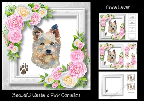 Beautiful Westie & Pink Camellias