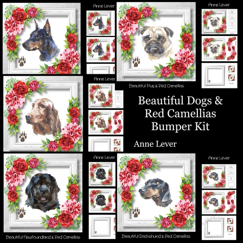 Beautiful Dogs & Red Camellias Bumper Kit