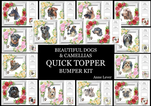 Beautiful Dogs & Camellias QUICK TOPPER Bumper Kit