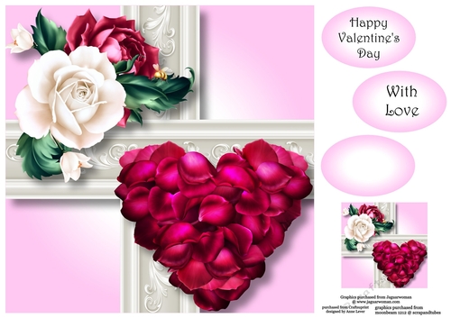 Rose Petal Heart Gift 8x8