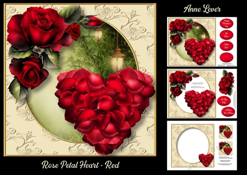 Rose Petal Heart - Red