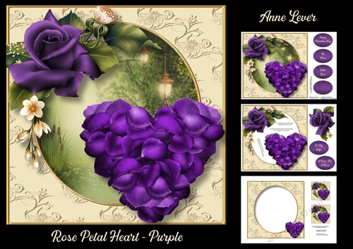 Rose Petal Heart - Purple