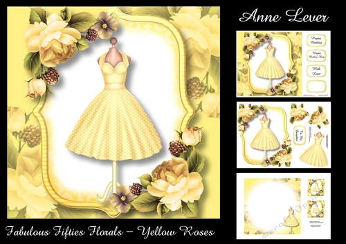 Fabulous Fifties Florals - Yellow Roses