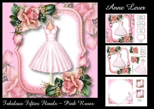 Fabulous Fifties Florals - Pink Roses