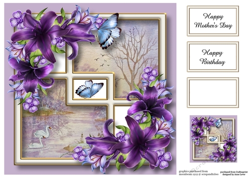 Lilies Of Purple 8x8
