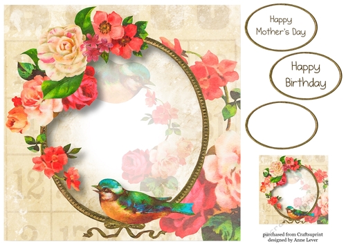 Floral Vintage Frame 2 8x8