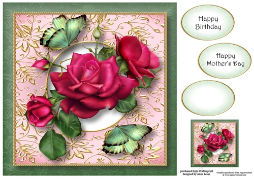 Square Gilded Frame - Celebration Roses 8x8