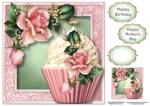 Downton Decor Cupcake 8x8