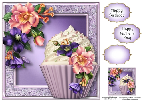 Summer Blooms Cupcake 8x8