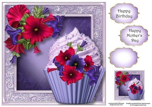 Petunias Cupcake 8x8