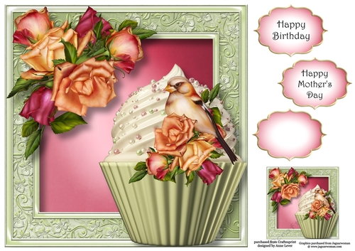 Joy Roses Cupcake 8x8