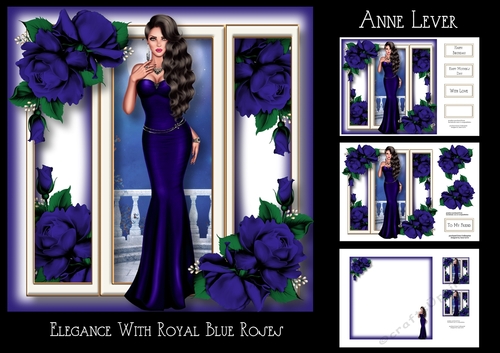 Elegance With Royal Blue Roses