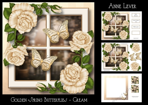 Golden Spring Butterflies - Cream