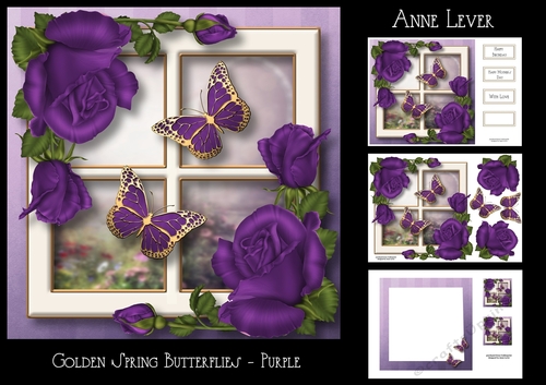 Golden Spring Butterflies - Purple