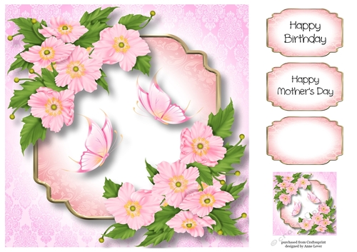Dogwood Roses And Butterflies 8x8