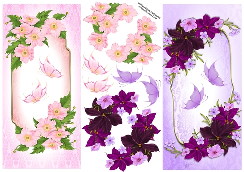Florals & Butterflies 2 - 2 DL Toppers