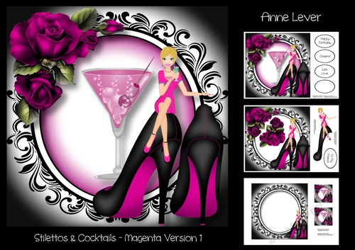 Stilettos & Cocktails - Magenta - Version 1