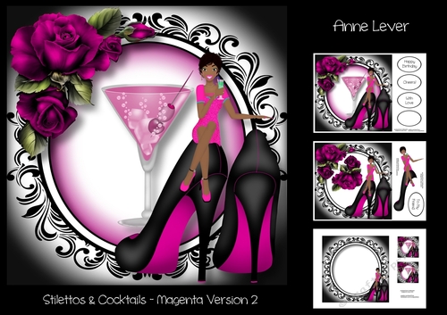 Stilettos & Cocktails - Magenta - Version 2
