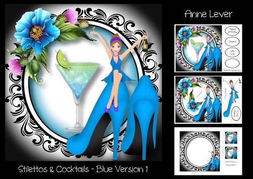 Stilettos & Cocktails - Blue - Version 1