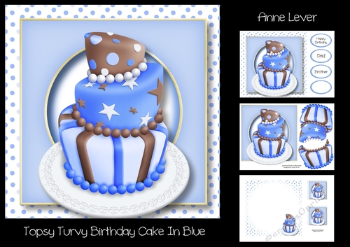 Topsy Turvy Birthday Cake In Blue