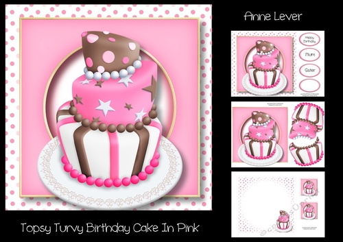 Topsy Turvy Birthday Cake In Pink