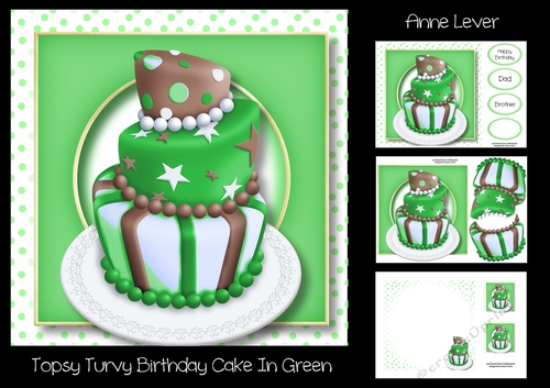 Topsy Turvy Birthday Cake In Green