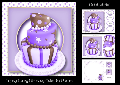 Topsy Turvy Birthday Cake In Purple