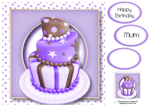 Topsy Turvy Birthday Cake In Purple 8x8