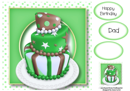 Topsy Turvy Birthday Cake In Green 8x8