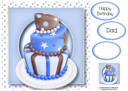 Topsy Turvy Birthday Cake In Blue 8x8