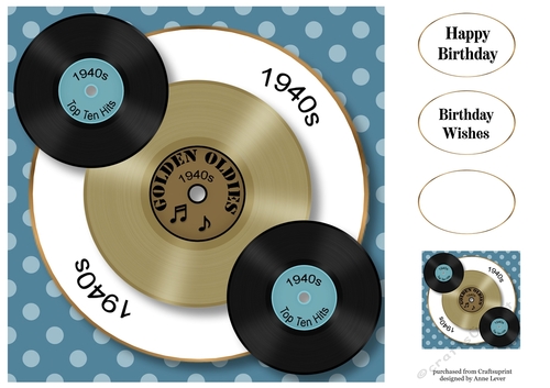 Golden Oldies Vinyl Records 1940s 8x8