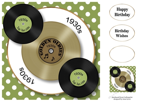 Golden Oldies Vinyl Records 1930s 8x8