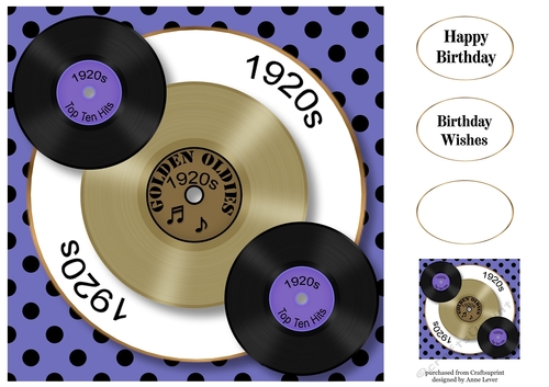 Golden Oldies Vinyl Records 1920s 8x8