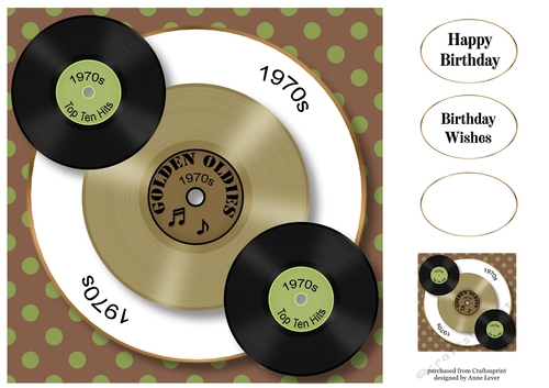 Golden Oldies Vinyl Records 1970s 8x8