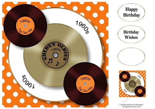 Golden Oldies Vinyl Records 1960s 8x8