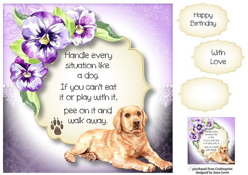 Handle Every Situation Like A Dog - Golden Labrador 8x8