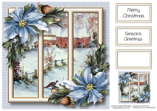 Christmas Scenic Trio - Snowy Oast Houses 8x8