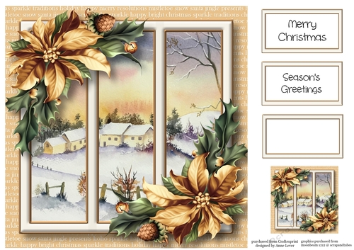Christmas Scenic Trio - Cottages On The Hill 8x8