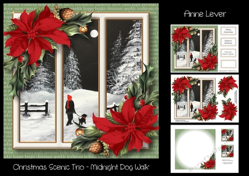 Christmas Scenic Trio - Midnight Dog Walk