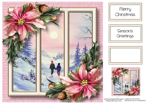 Christmas Scenic Trio - Pink Winter Skies 8x8