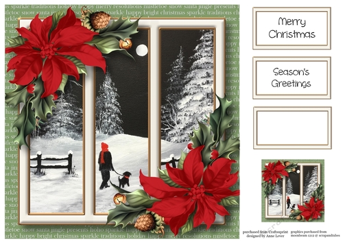 Christmas Scenic Trio - Midnight Dog Walk 8x8