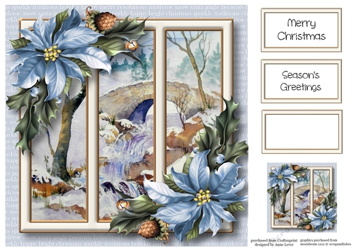 Christmas Scenic Trio - Snowy Bridge 8x8