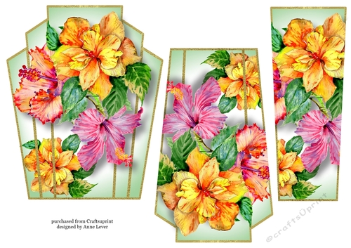 Art Deco Watercolour Stacker - Hibiscus